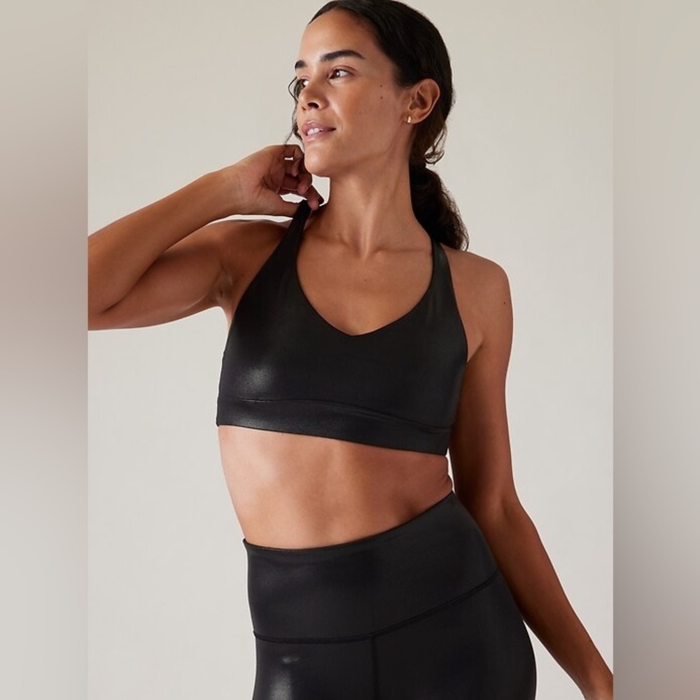 Athleta Solace A-C Black Shimmer Bra Medium